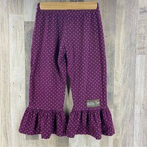 Matilda Jane Paint By Numbers Purple Polka Dot Ruffle Pant Size 4